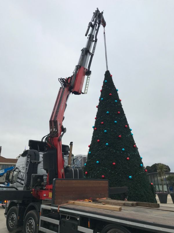 Moving a christmas tree ACTA Crane Hire