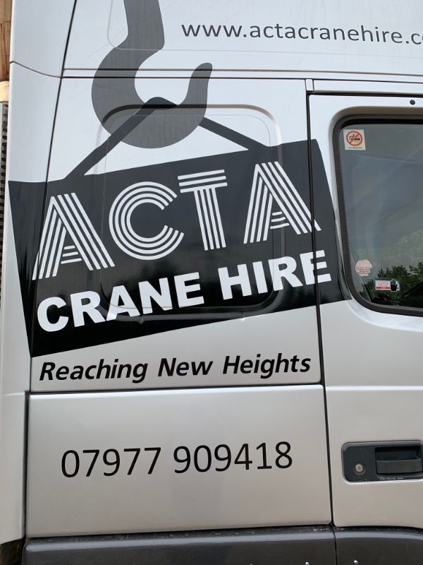 side of truck ACTA Crane Hire